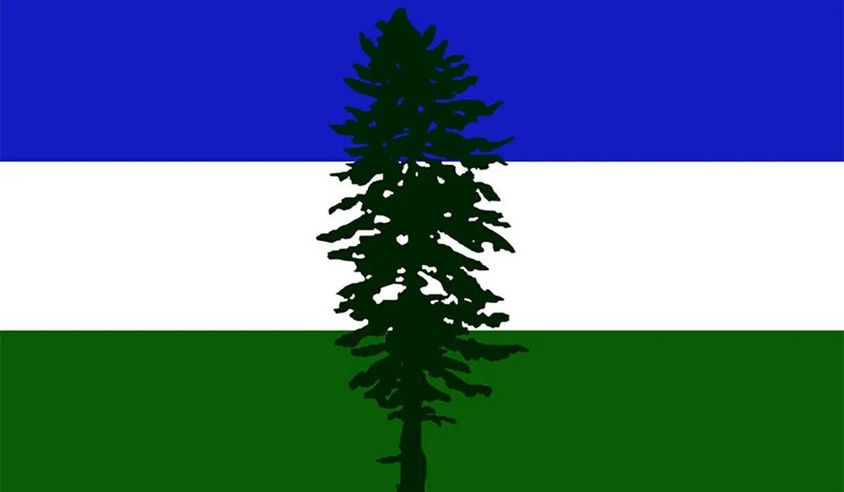 The Cascadia flag, as designed by Alexander Baretich.