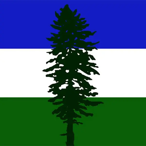 The Cascadia flag, as designed by Alexander Baretich.